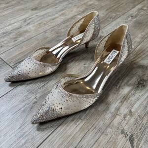 Badgley Mischka Woman's Size 10 Madelyn Sparkling Timeless Kitten Heel MP6103